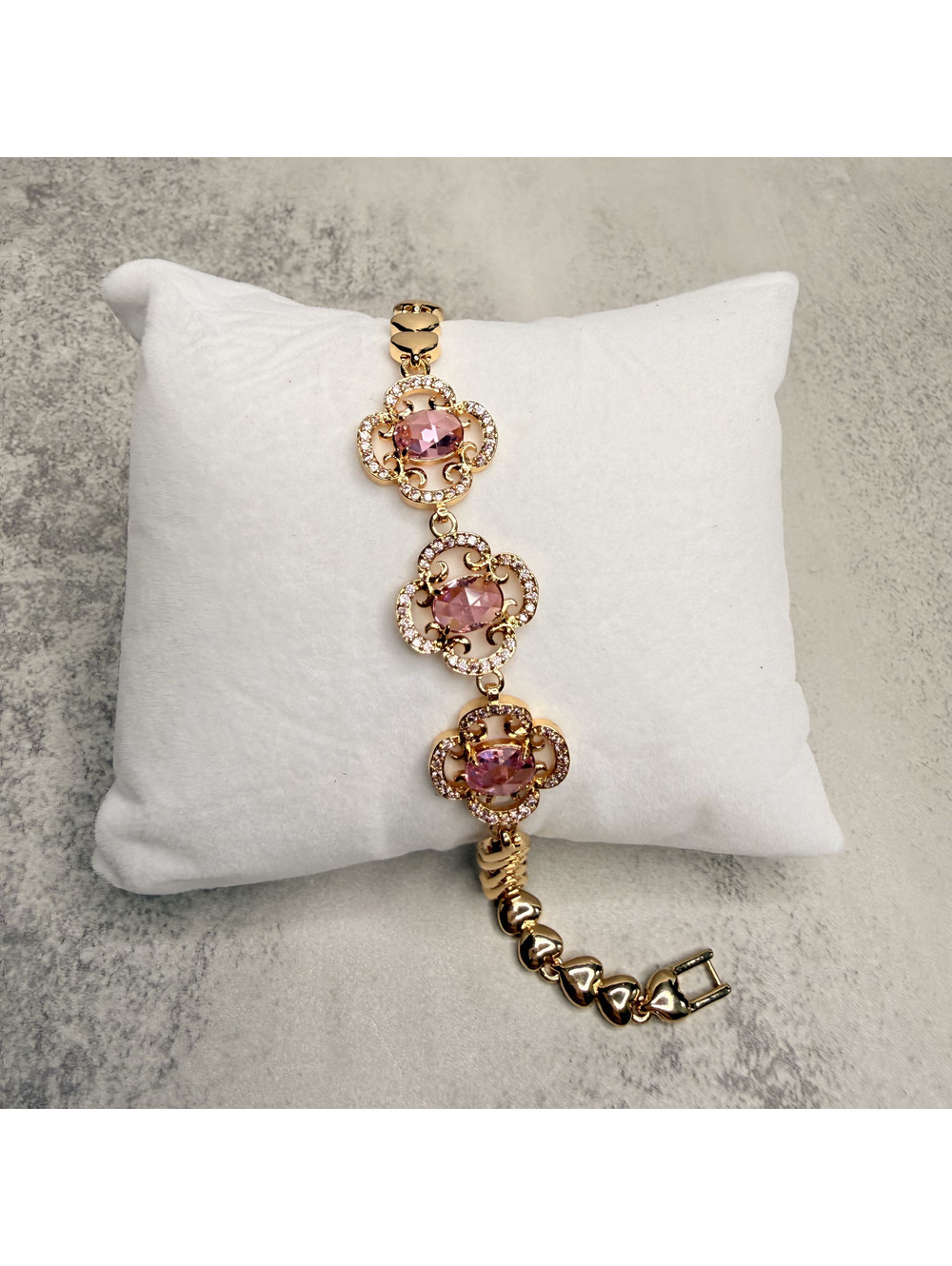 candy+clover elite 14k white gold plated bracelet
